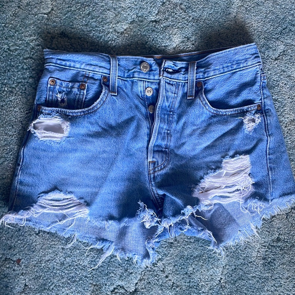 Levi’s distressed 501 shorts